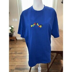 VC Playcool Blue T-Shirt M Embroidered Graphic Butterfly Tee Harajuku